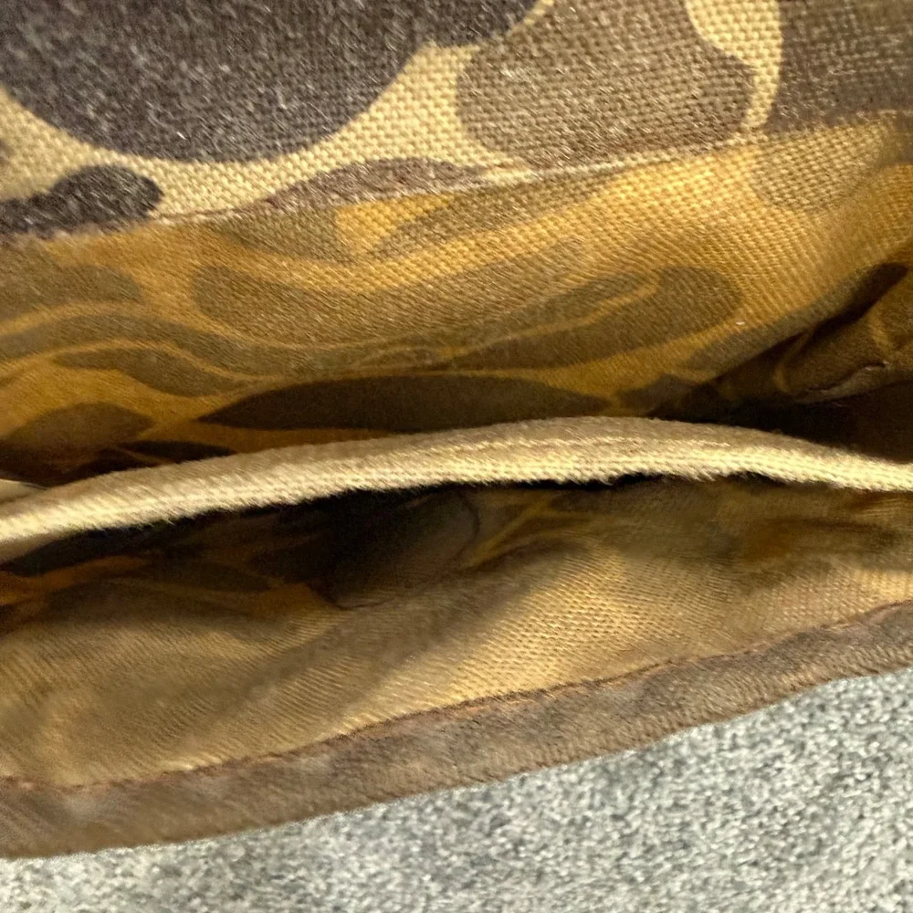 VTG Bob Allen Duck Camo Crossbody Shot Gun Shell Bag USA Canvas Hunting Pouch